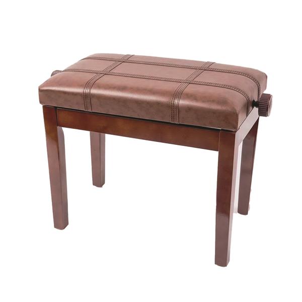 ARA Adjustable Wooden Piano Bench Chair Brown